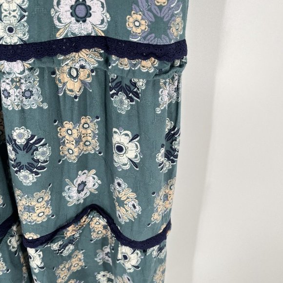 Universal Thread Teal Floral Midi Dress - Picture 3 of 7